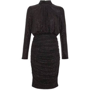 Phase Eight Tessa Black Glitter Printed Fitted Dress